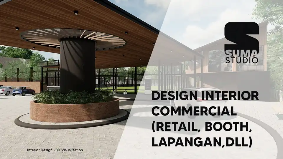 Jasa Render 3D Interior Realistis Project Commercial, Retail, Booth, Lapangan - 3D Rendering, Profesional, Bergaransi