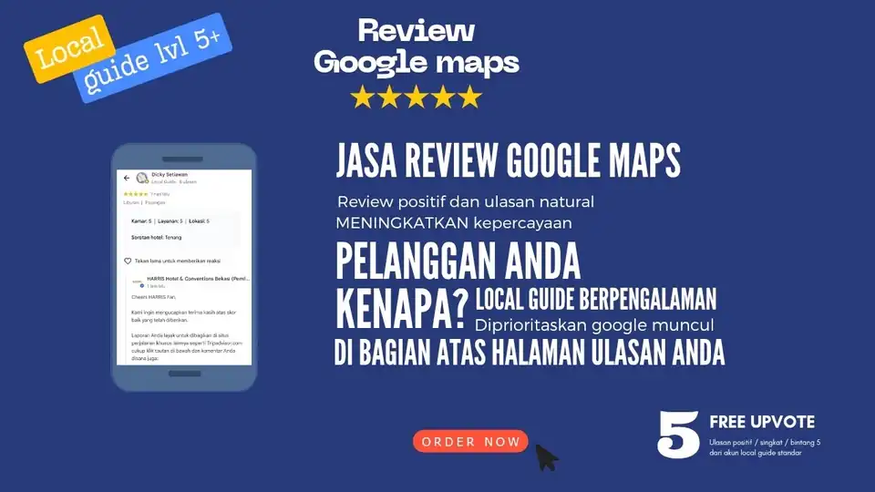 Jasa review google maps, by local guide level 5+, Review positif & natural - Google Maps, Profesional, Bergaransi