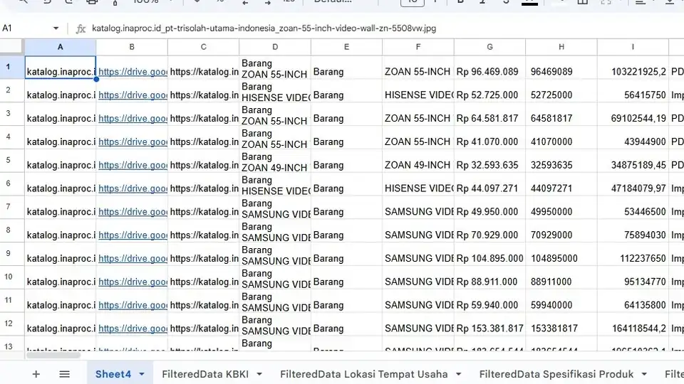 Jasa Scraping Data e-Katalog, Inaproc, Shopee, Tokopedia & Marketplace Lainnya - Scraping Data, Profesional, Bergaransi