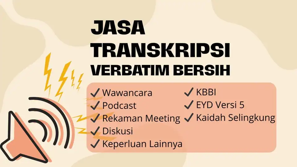 Jasa Transkripsi Verbatim Bersih - Transkripsi, Profesional, Bergaransi