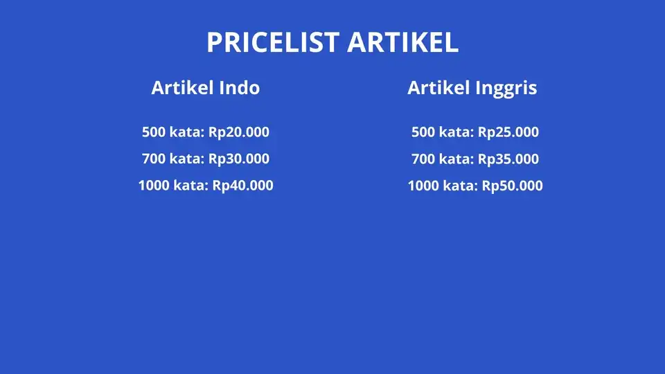 Jasa Tulis Artikel SEO Friendly Terpercaya & Berpengalaman (Inggris & Indonesia) UNIK BEBAS PLAGIAT - Penulisan Konten,