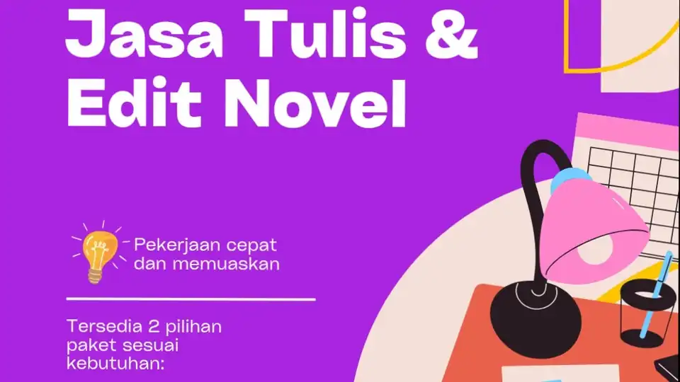 Jasa Tulis & Edit Novel - Penulisan Buku, Profesional, Bergaransi