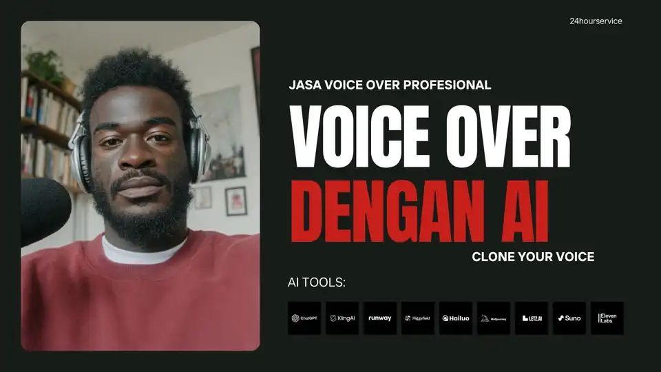 Jasa Voice Over AI | Cloning Voice - Voice Over AI, Profesional, Bergaransi
