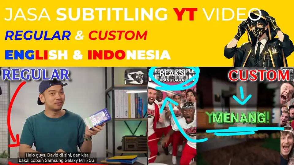 JASA YOUTUBE CC/SUBTITLES - REGULER & CUSTOM - ENGLISH & INDONESIA - Subtitle, Profesional, Bergaransi