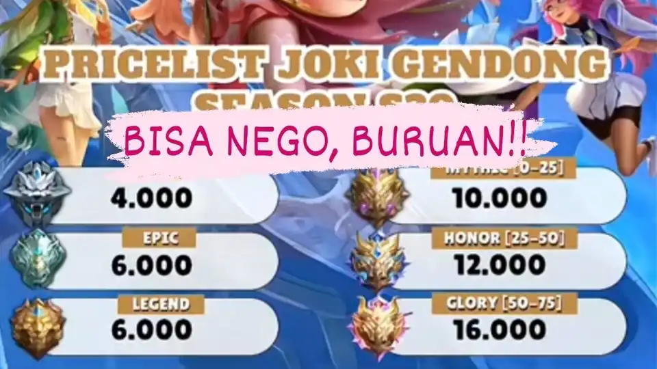 Jasa JOKI GAME MOBILE LEGENDS - Gaming, Profesional, Bergaransi