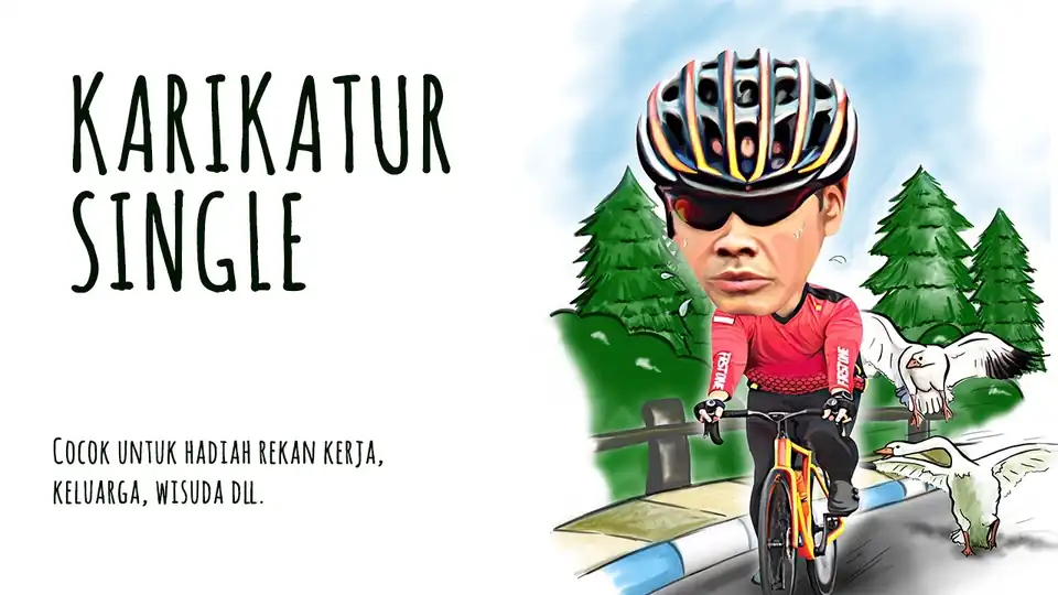 Jasa KARIKATUR FOTO SINGLE UNTUK HADIAH - Karikatur, Profesional, Bergaransi