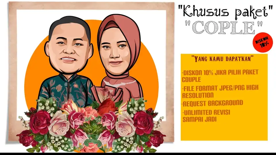 Jasa Karikatur/Vector Cocok untuk kado - Gambar Potret, Profesional, Bergaransi