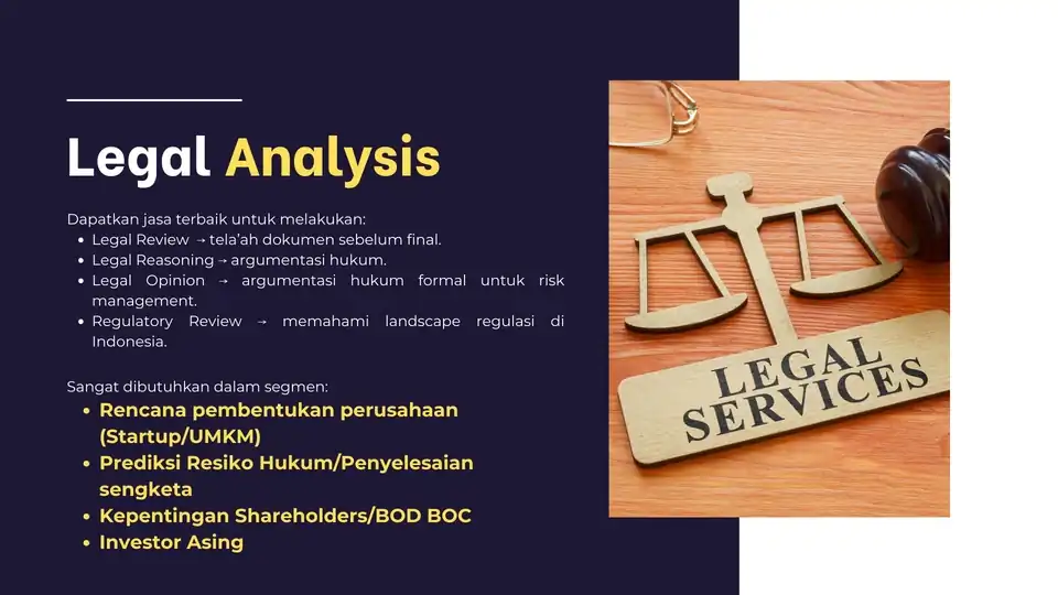 Jasa Legal Analisis (Opinion/Review) - Pendapat Hukum, Profesional, Bergaransi