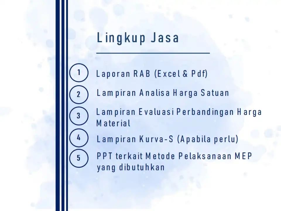 Jasa MEP ESTIMATOR (RAB, AHS, Kurva-S & PPT) Start From Rp. 2.500 /m2 - Jasa Lainnya, Profesional, Bergaransi