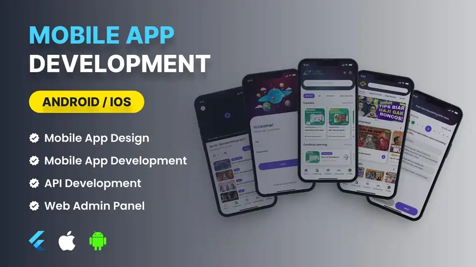 Jasa Mobile Apps Development Android & IOS (Flutter) - Aplikasi Ponsel, Profesional, Bergaransi