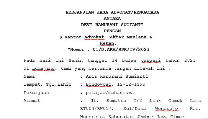 Jasa Mou, Perjanjian Kontrak - Hukum, Profesional, Bergaransi