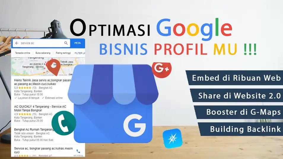 Jasa Optimasi Google Bisnis Profil Mu ! Dengan Google Maps Embed - Digital Marketing, Profesional, Bergaransi