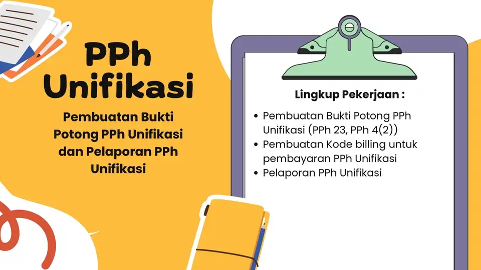 Jasa Pembuatan Bukti Potong PPh Unifikasi dan Pelaporan PPh Unifikasi - Akuntansi dan Keuangan, Profesional, Bergaransi