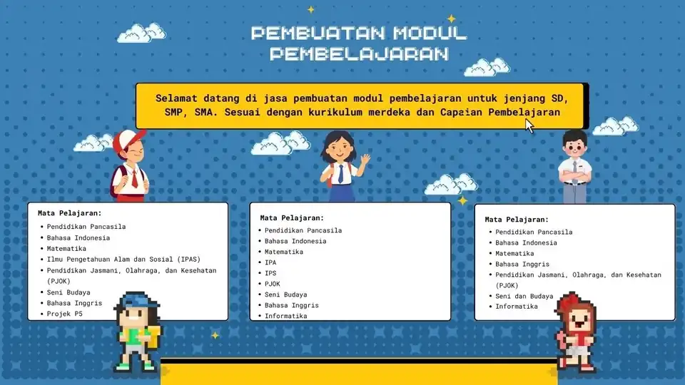 Jasa Pembuatan Modul Pembelajaran SD/SMP/SMA - Modul Pembelajaran, Profesional, Bergaransi