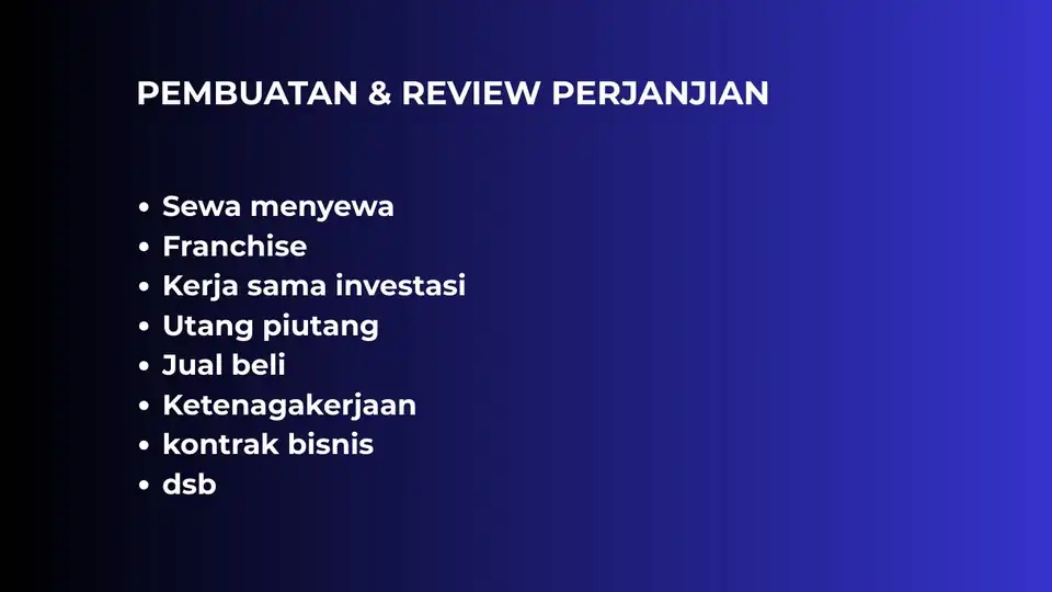 Jasa Pembuatan & Review Perjanjian - Kontrak Hukum, Profesional, Bergaransi