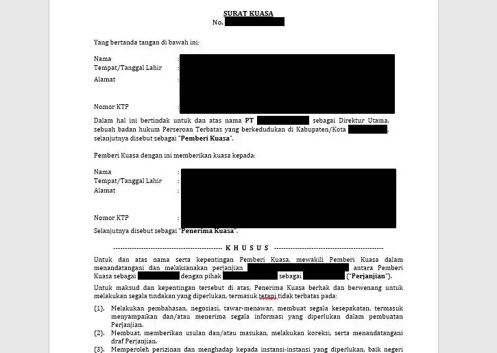 Jasa PEMBUATAN SURAT KUASA, SURAT PERJANJIAN (LEGAL DRAFTING), SURAT KETENAGAKERJAAN DAN LEGAL REVIEWING - Hukum, Profes