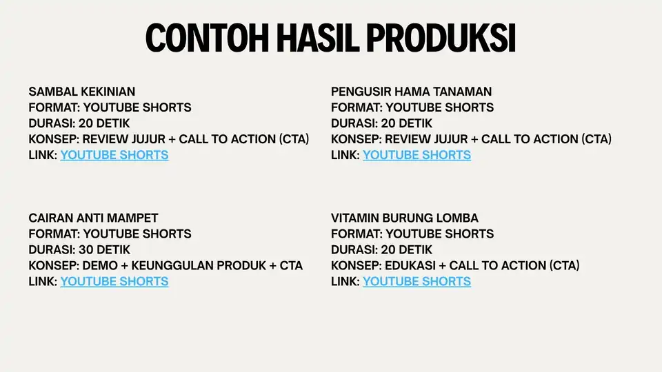 Jasa Pembuatan Video Content produk Durasi 30 Detik Untuk Google Ads/ Meta Ads - Content Creator, Profesional, Bergarans