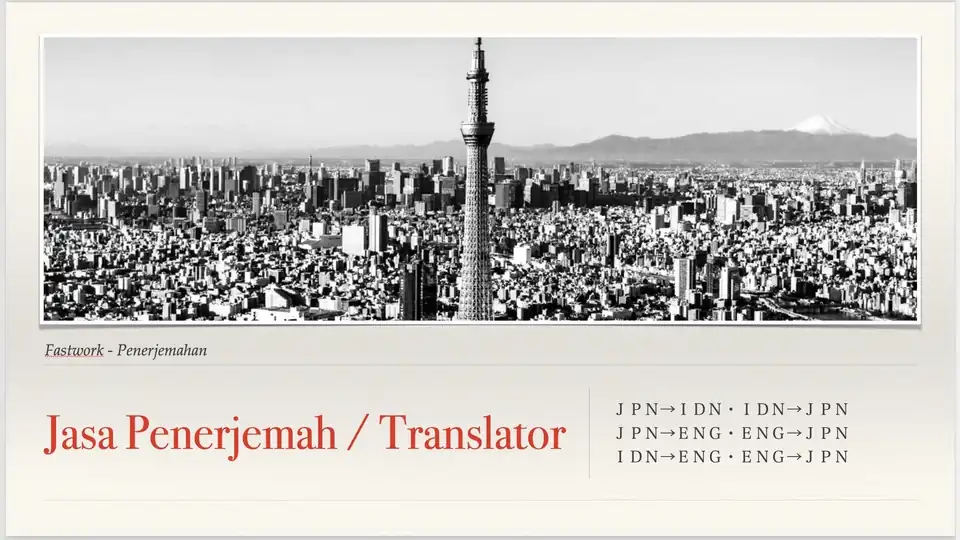 Jasa Penerjemah / Translator Bahasa Jepang - Indonesia (Japanese - English) - Penerjemahan, Profesional, Bergaransi