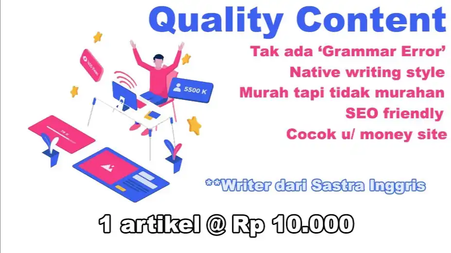 Jasa PENULISAN ARTIKEL INGGRIS OLEH SASTRA INGGRIS MURAH - Penulisan Konten, Profesional, Bergaransi