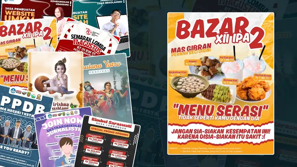 Jasa POSTER KEREN! - FOOD & DRINK | EVENT | ADVERTISEMENT - Digital Printing, Profesional, Bergaransi