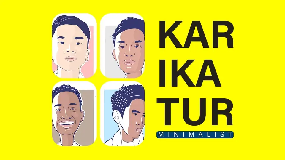 Jasa POTRET KARIKATUR MINIMALIST - Karikatur, Profesional, Bergaransi