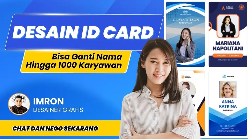 Jasa PROMO Desain ID CARD Custom Tampil Lebih Profesional & Elegan, Bisa Ganti Nama Hingga 1000 Karyawan - Desain ID Car