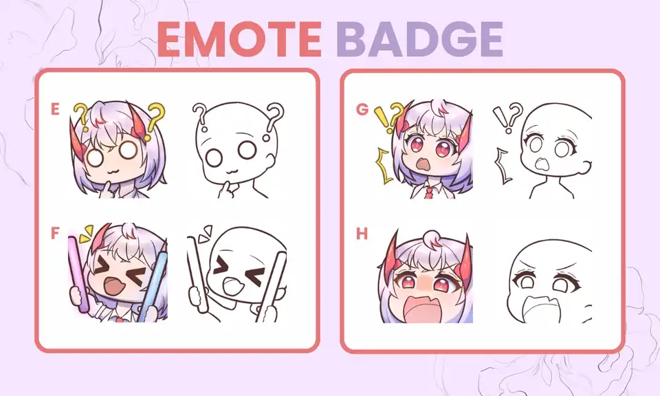 Jasa Stiker Emote Chibi custom untuk kebutuhan digital dan cetak (Discord, Line, Youtube, & Twitch) - Stiker LINE, Profe