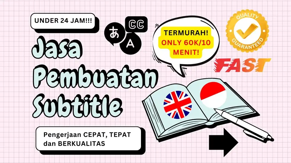 Jasa SUBTITLE INDONESIA INGGRIS YOUTUBE, INSTAGRAM, TIKTOK MURAH, CEPAT, AKURAT, FREE REVISI UNTUK - Subtitle, Profesion