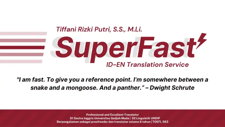 Jasa Superfast ID-EN Translation Service (Tersumpah dan Non Tersumpah) - Penerjemahan, Profesional, Bergaransi