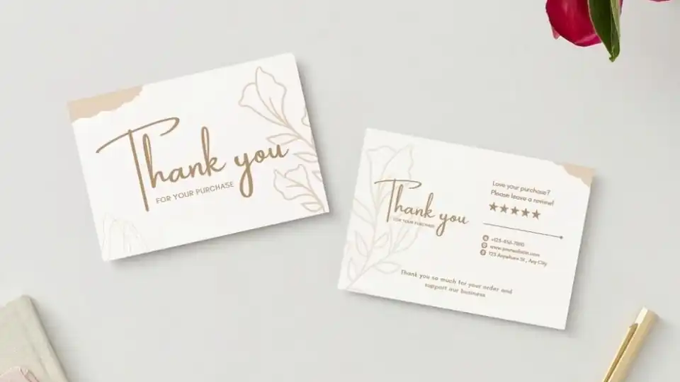 Jasa Thank You Card Template - Digital Printing, Profesional, Bergaransi