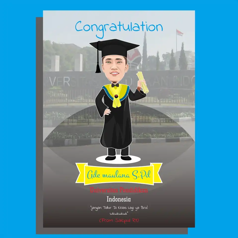Jasa VEKTOR FOTO KARIKATUR WISUDA CANTIK JADI 1 HARI - Karikatur, Profesional, Bergaransi