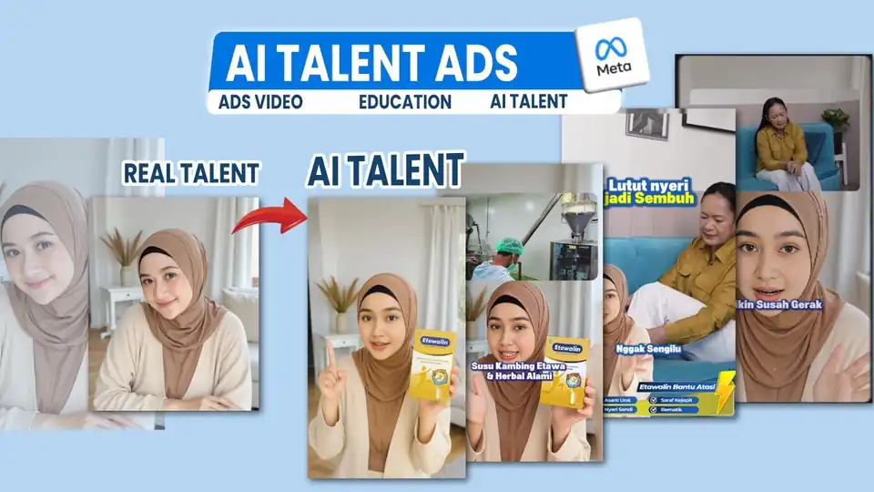 Jasa Video Iklan AI Talent Meta Ads (Facebook/Instagram Ads) - Video AI, Profesional, Bergaransi