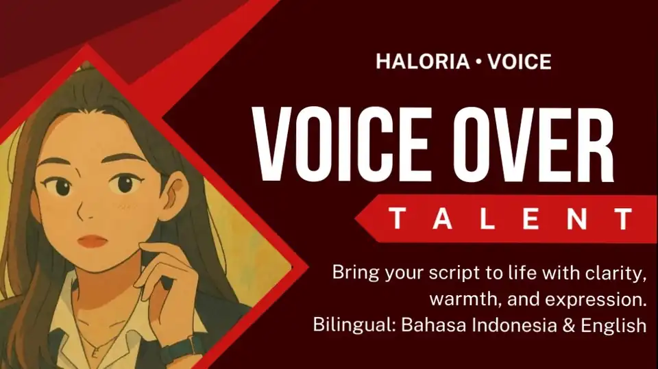 Jasa Voice Over Talent Bahasa Indonesia & English – Iklan, Narasi, Audiobook - Voice Over AI, Profesional, Bergaransi
